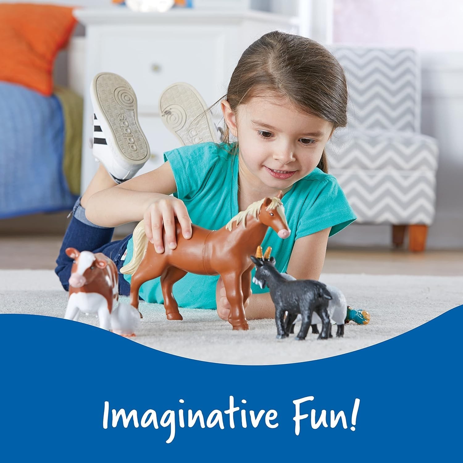 Montessori Jumbo Farm Animal Set – 7 Realistic Figures for Imaginative Education