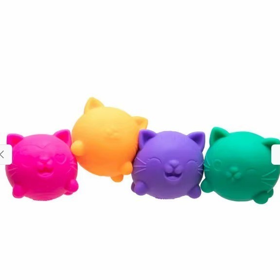 NeeDoh Teenie Cool Cats 4-Pack Schylling Squishy Kittens Fidget Stress Toy NIB