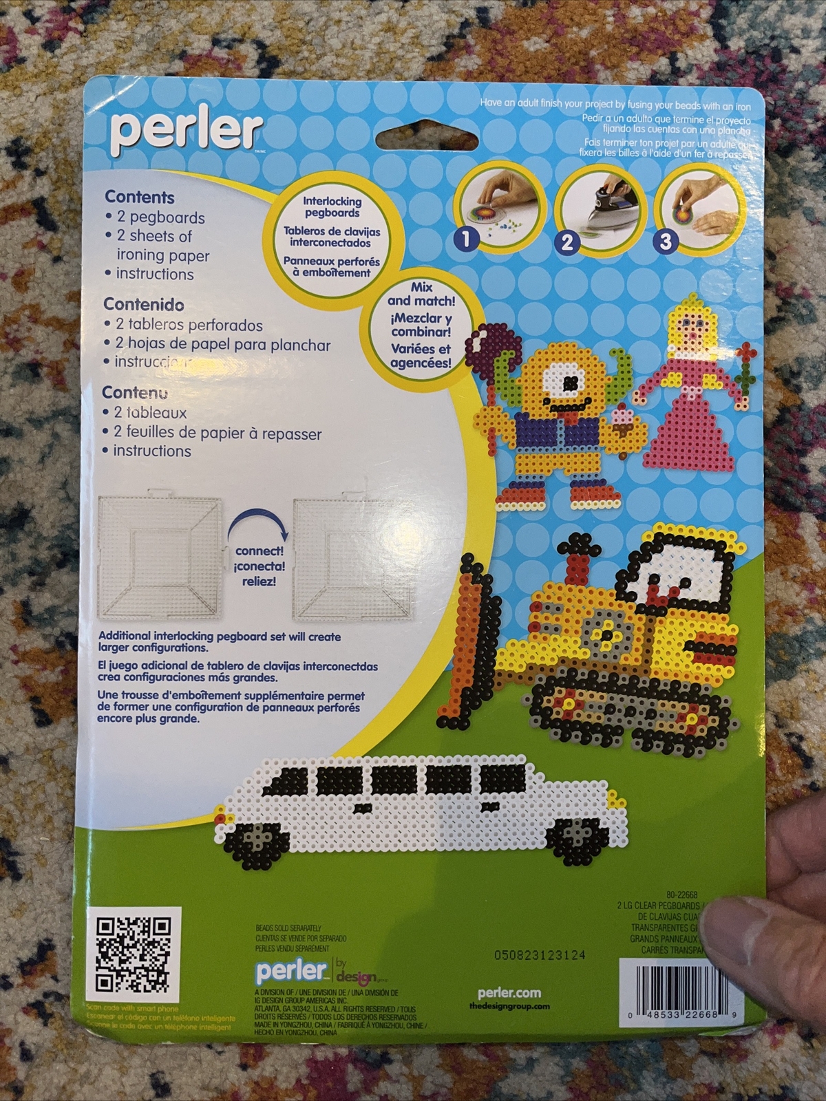 perler pegboards NWT 2 clear includes ironing paper / instructions