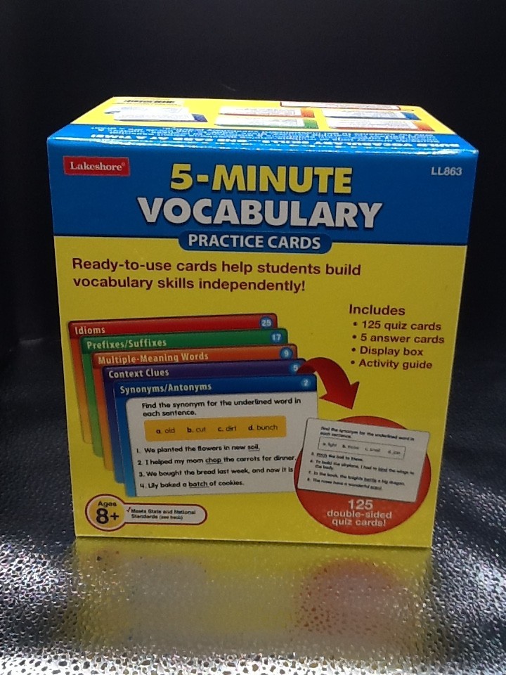 Lakeshore 5 Minute Vocabulary Practice Cards 8+ Homeschool Elementary Complete