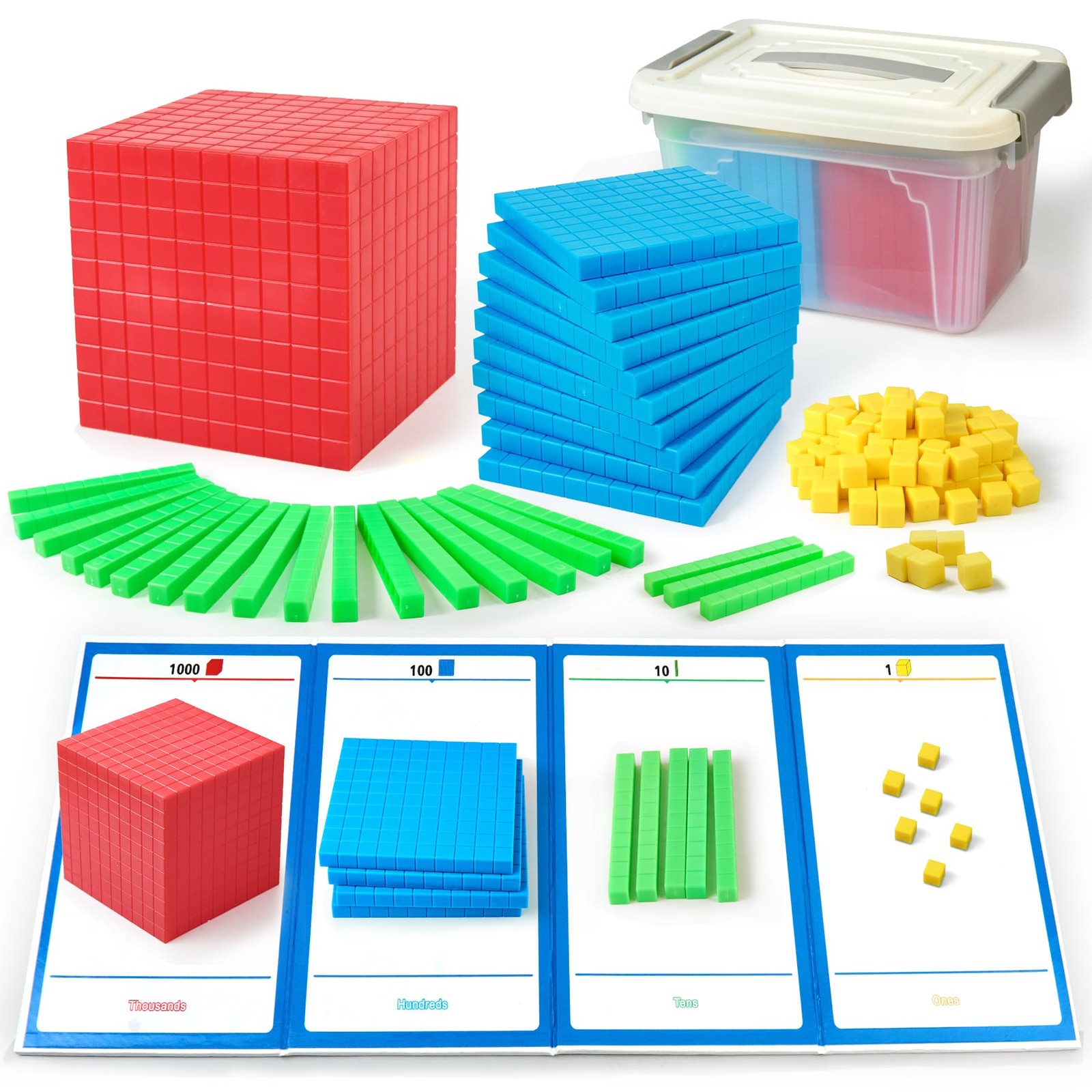 XYGROOW Math Manipulatives for Kids Aged Small, Red, Blue, Yellow, Green