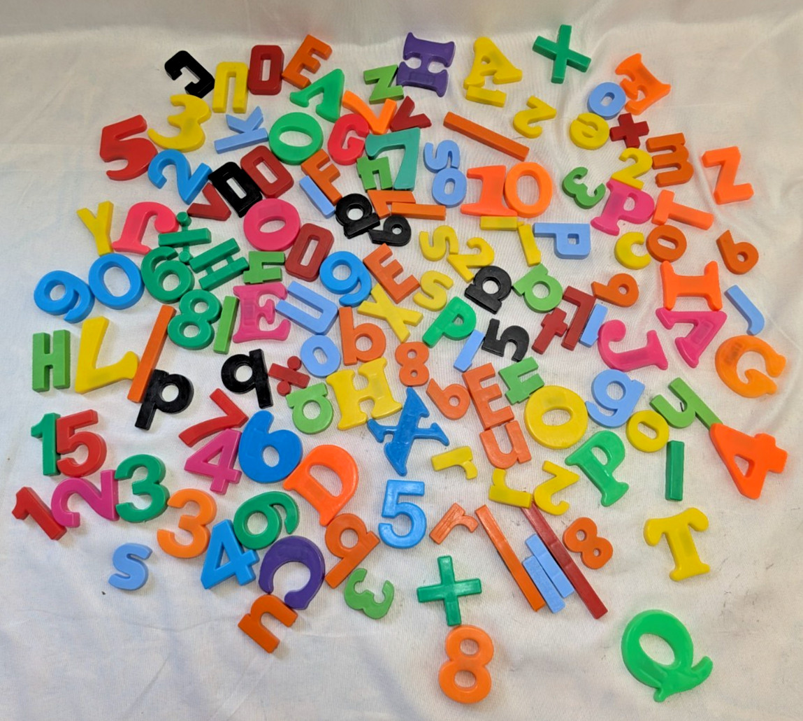 Vintage Magnetic Letters Numbers Lot Educational Math