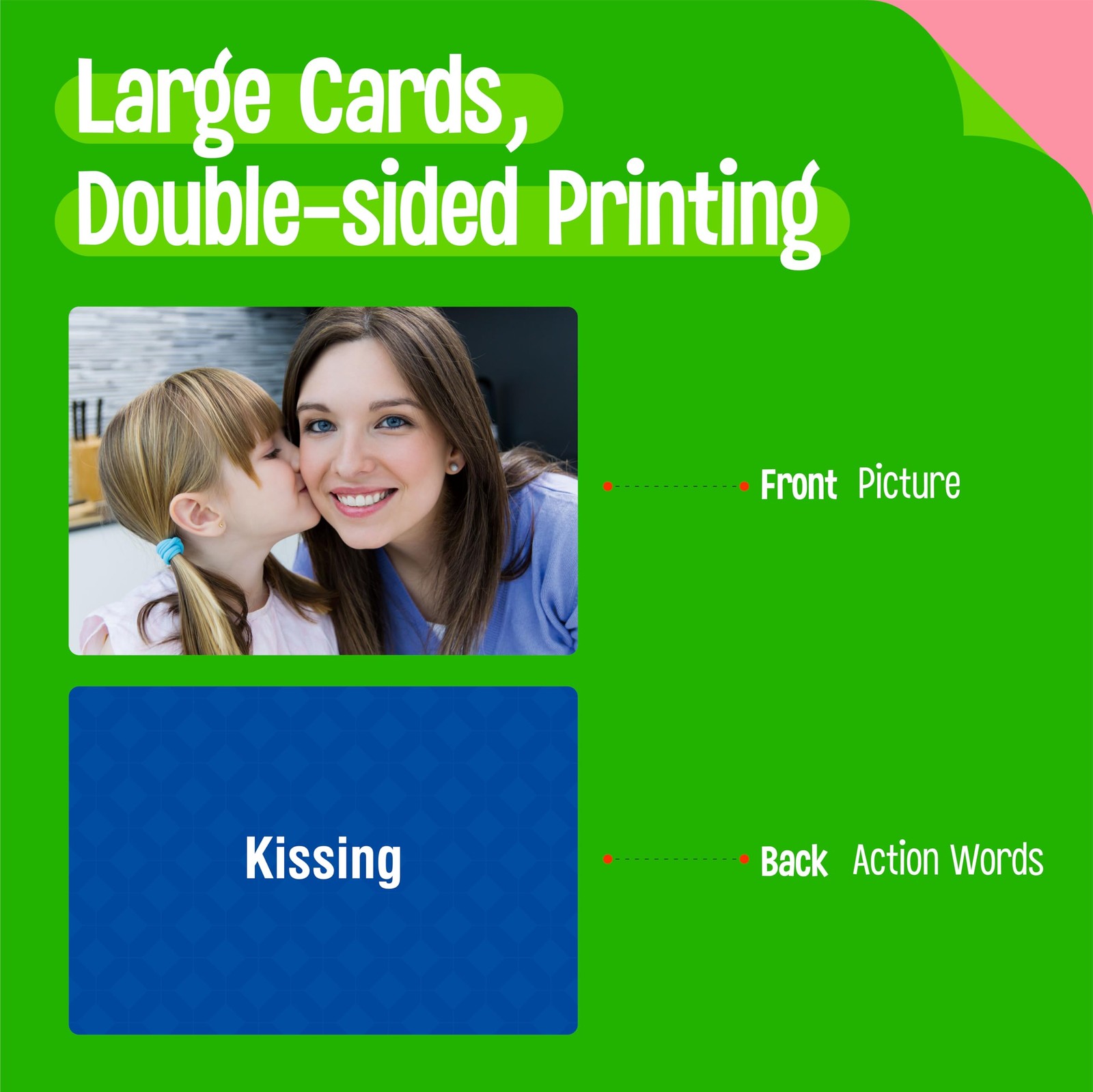 50 Verb Flashcards, Picture & Word Cards Action Language Builder Visual Aid L…