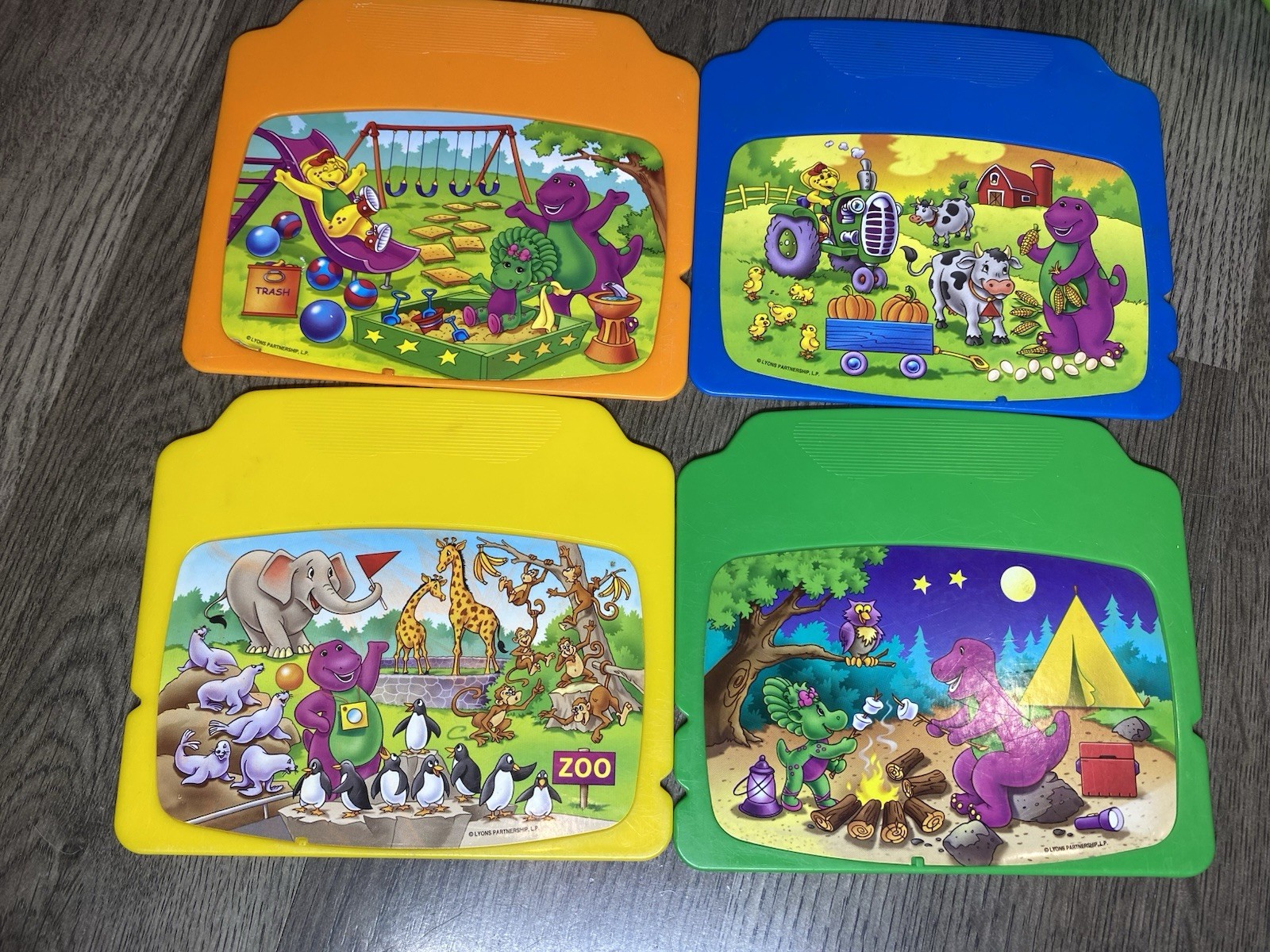 Vintage 2002 Barney and Friends Interactive Laptop With 4 Cartridges Mattel