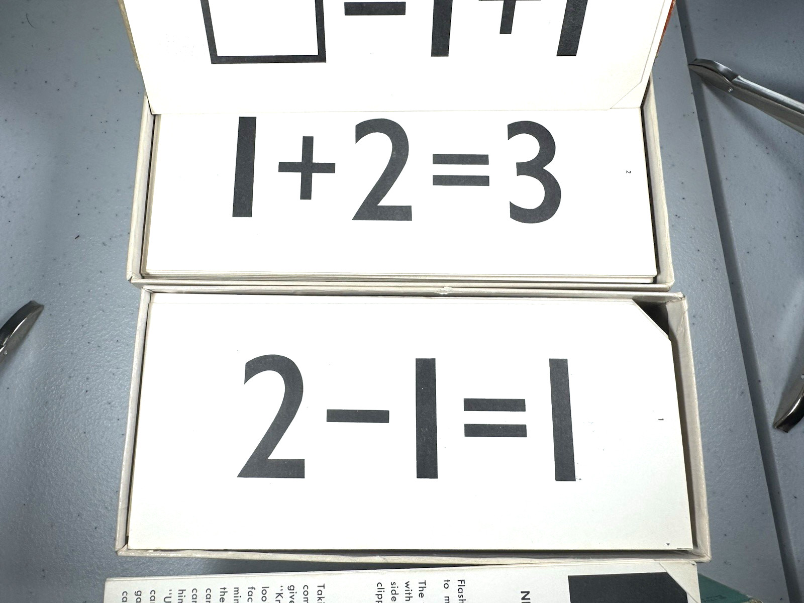 VTG 1964 Milton Bradley Addition & Subtraction Flash Cards Gr/2-6 Full Set USA