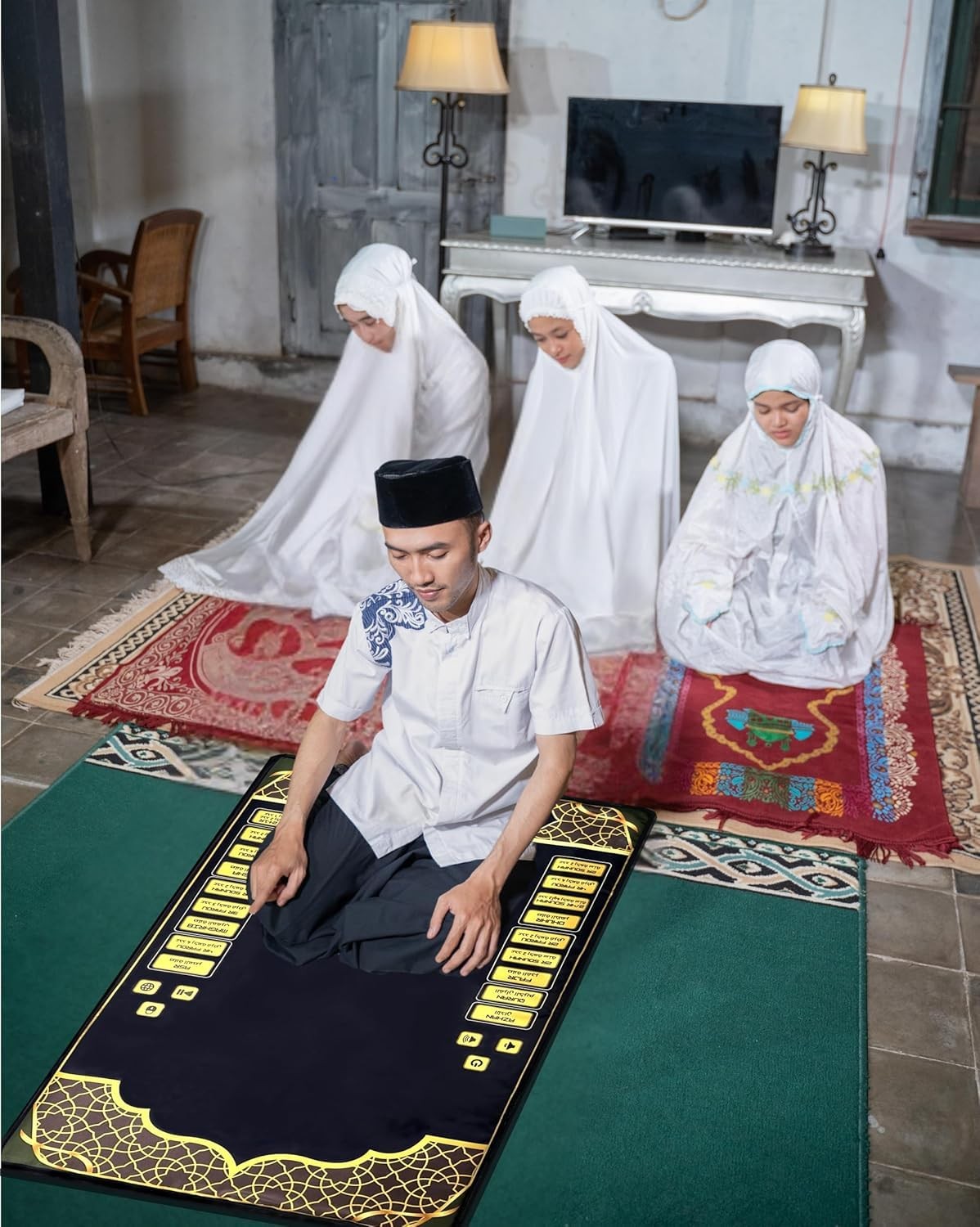 EZDAL Smart Interactive Prayer Mat V3 – 2’4″ x 3’7″ (Rectangular), Black