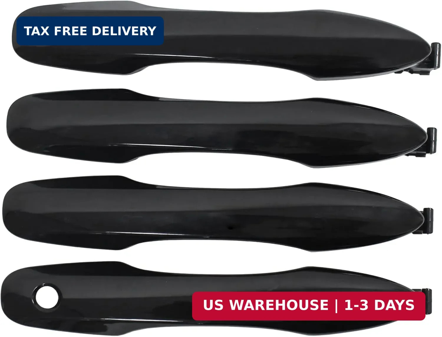 MOTOKU Front and Rear Exterior Door Handle Black for Toyota Camry 2018-2024 Coro