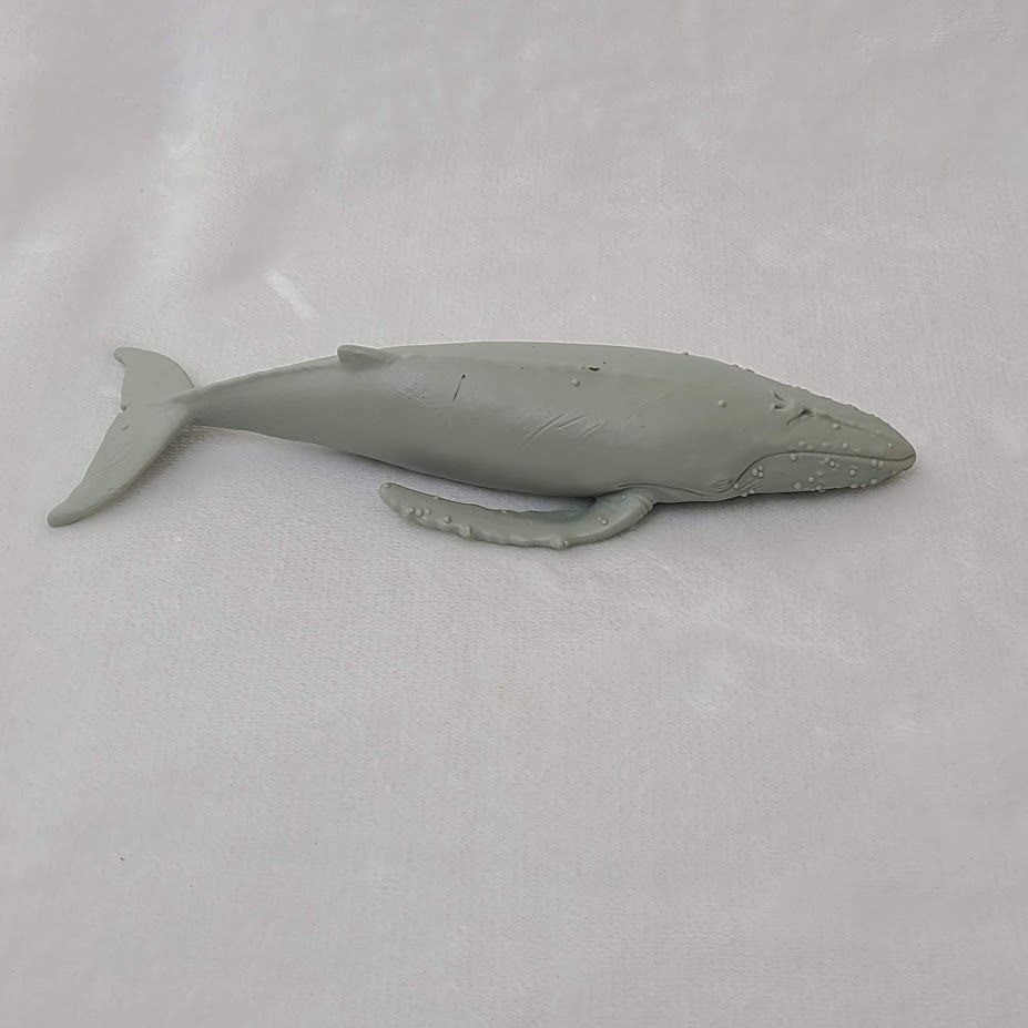 Gray Humpback Whale Figure Unpainted Plastic Ocean Animal Toy