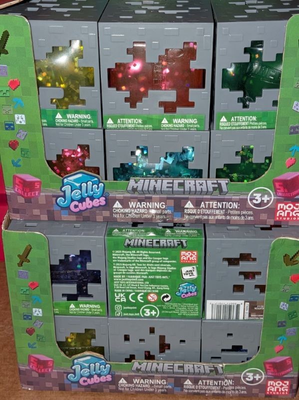 Lot of 23 Minecraft Jelly Cubes with Display Boxes