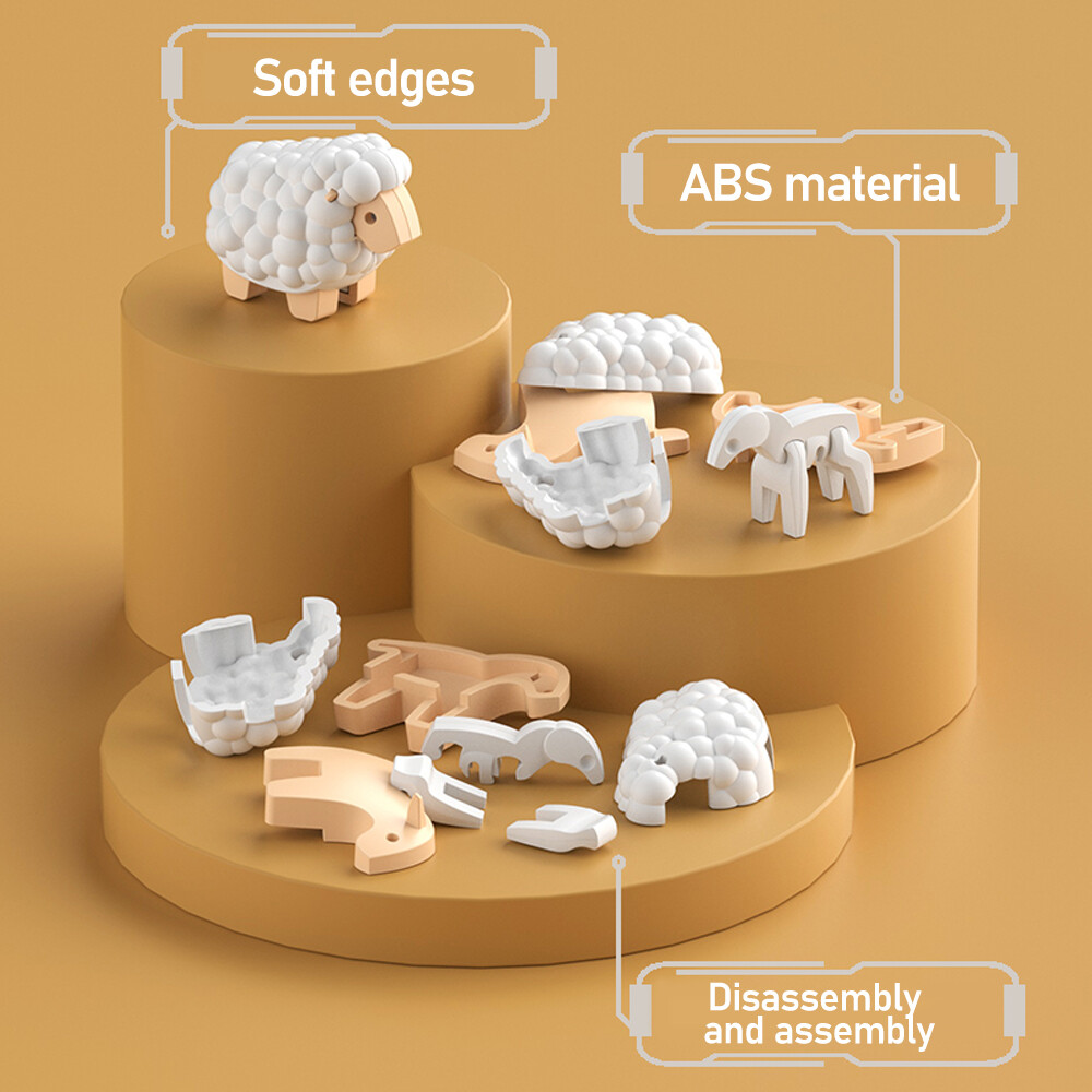 HALFTOYS 3D Forest Wildlife Assembly Toy Intellective Building Blocks ABS