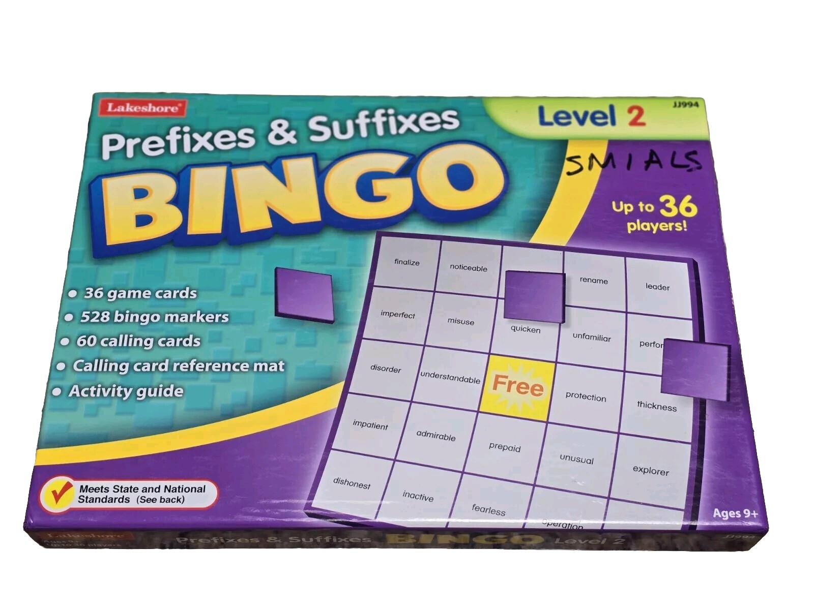 Lot 4-Lakeshore Bingo Prefixes Suffixes Synonyms Antonyms Fractions Age 10 & Up