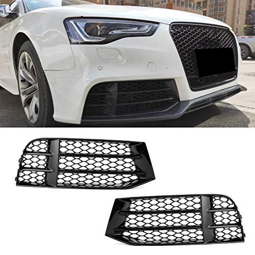 Rs5 Grill,Front Bumper Lower Fog Light Grill Grille Covers Glossy Black