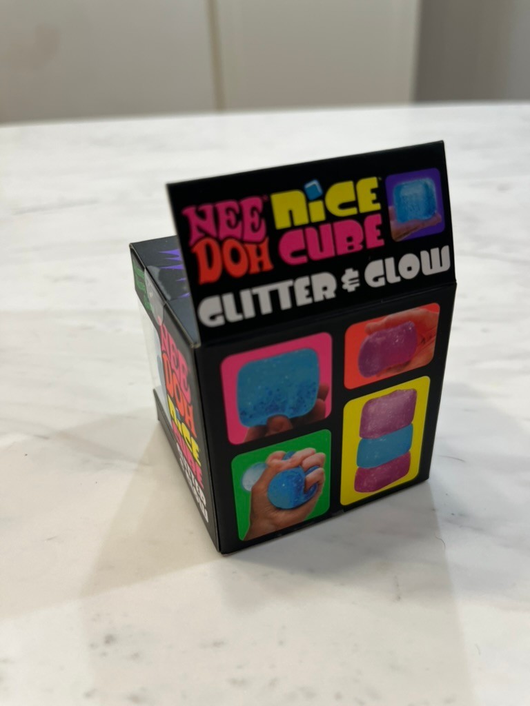NeeDoh Nice Cube Glitter & Glow BLUE, Authentic USA Seller, In Hand, Ships Fast!
