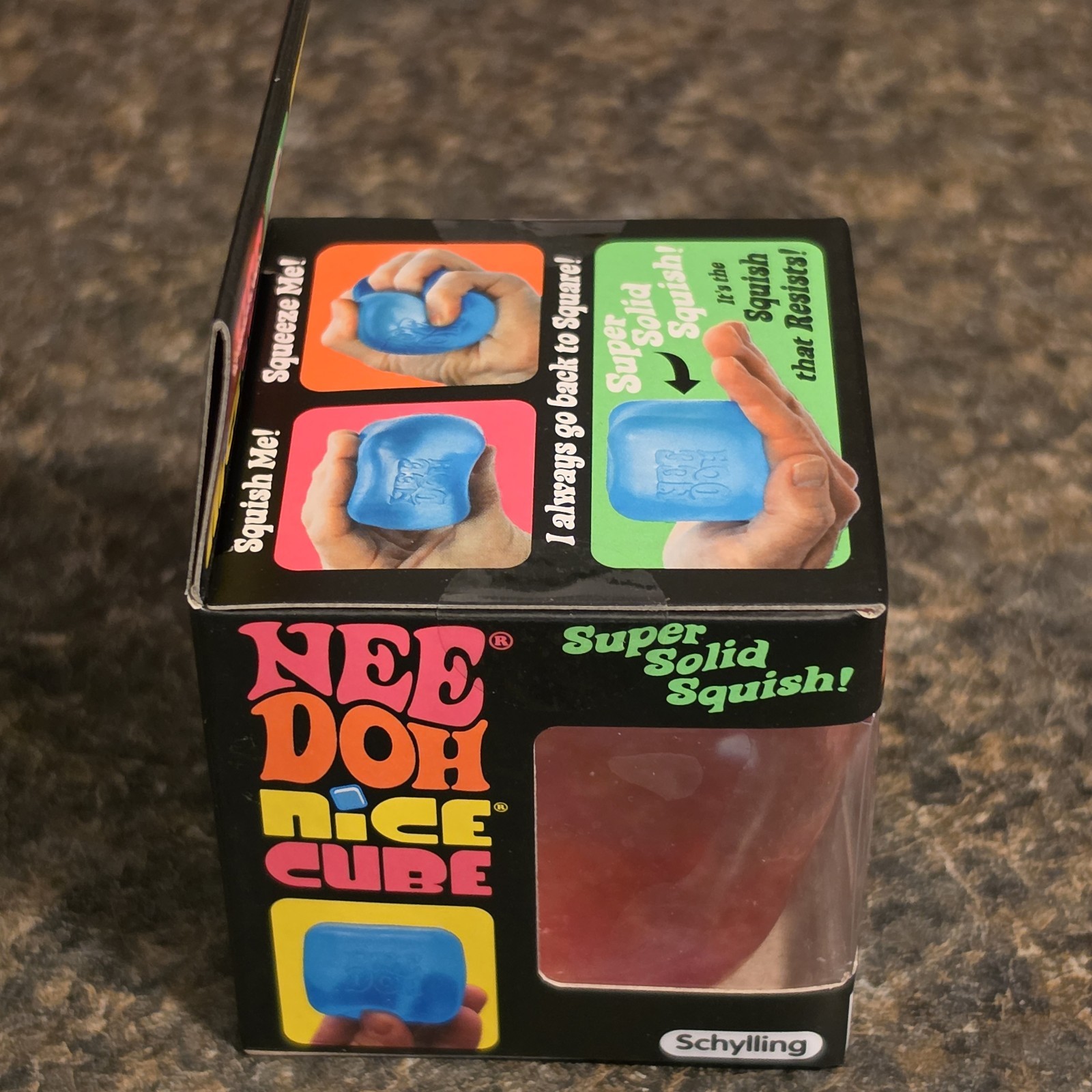 Schylling NeeDoh Nice Cube Pink Stress Ball Sensory Toy Square Shape Brand New