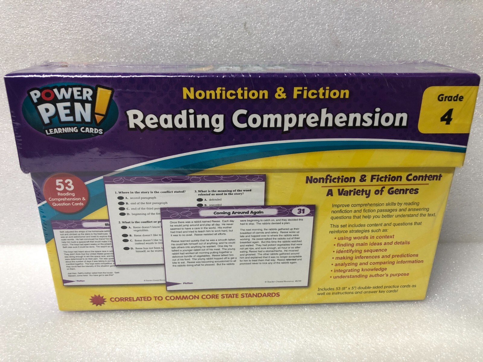 Power Pen Learning Cards Nonfiction & Fiction Reading Comprehension TCR 6199
