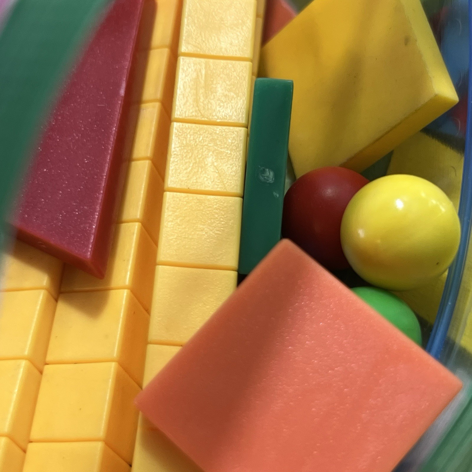 Math Manipulatives Lot: Pattern Blocks, Base Ten Blocks, Unit Rods/Cubes