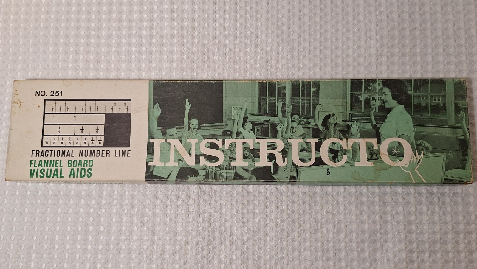 Vintage 1967 INSTRUCTO Flannel Board Visual Aids Fractional Number Line Felt 251