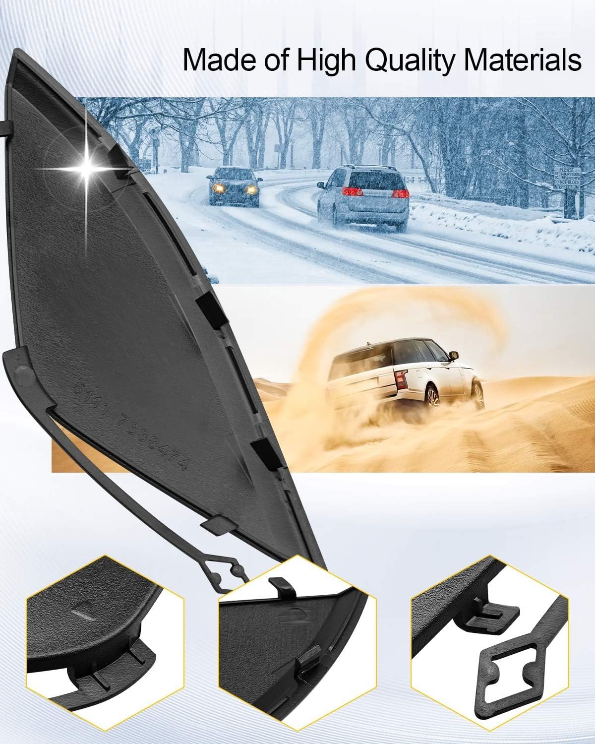 ULZOZN Front Bumper Tow Hook Cover Cap Fit for BMW X3 28DX 28I 35IX 2015-2017 Re