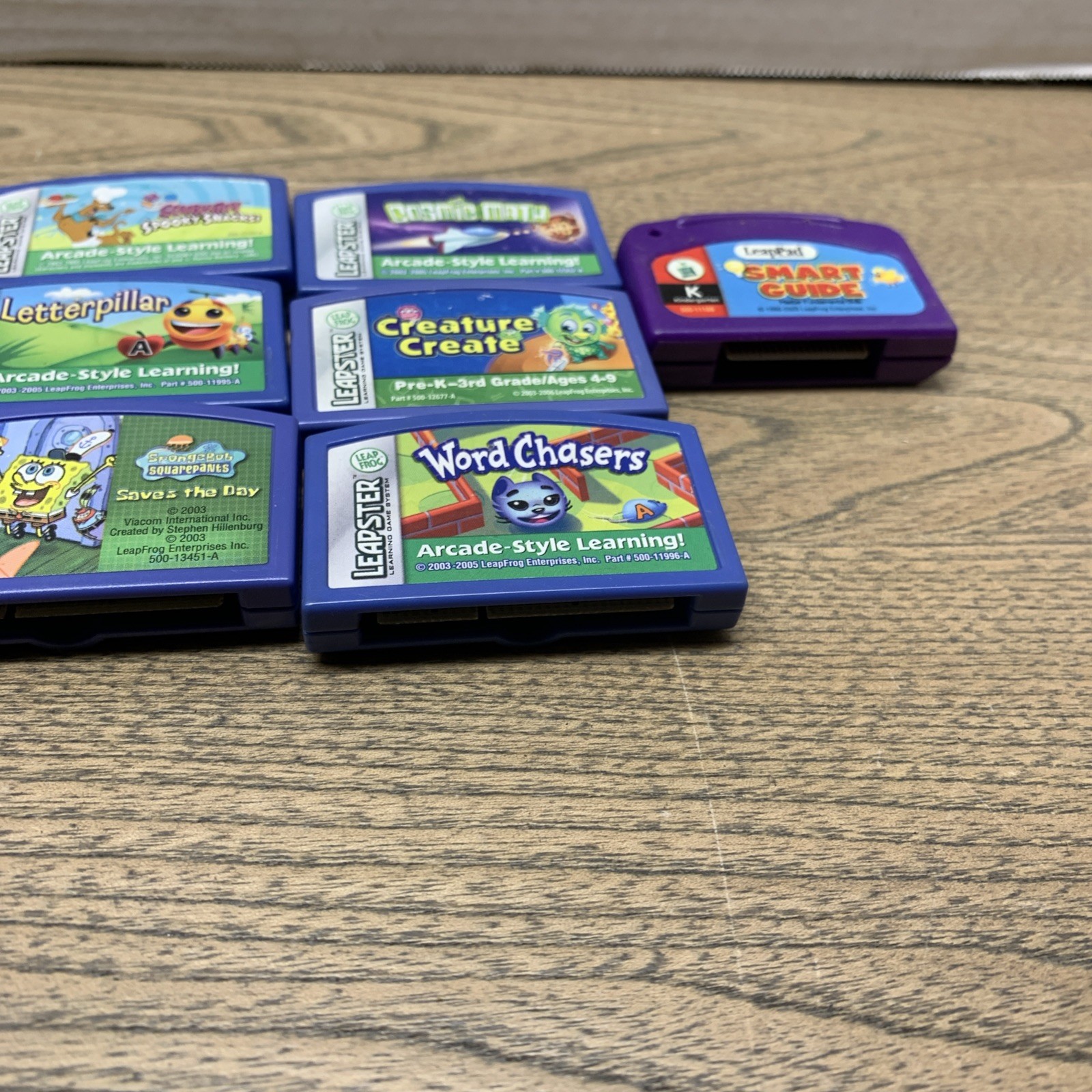 Lot Of 9 Leapster Games Math Reading Letterpillar Word chasers Scooby Ages 6-9