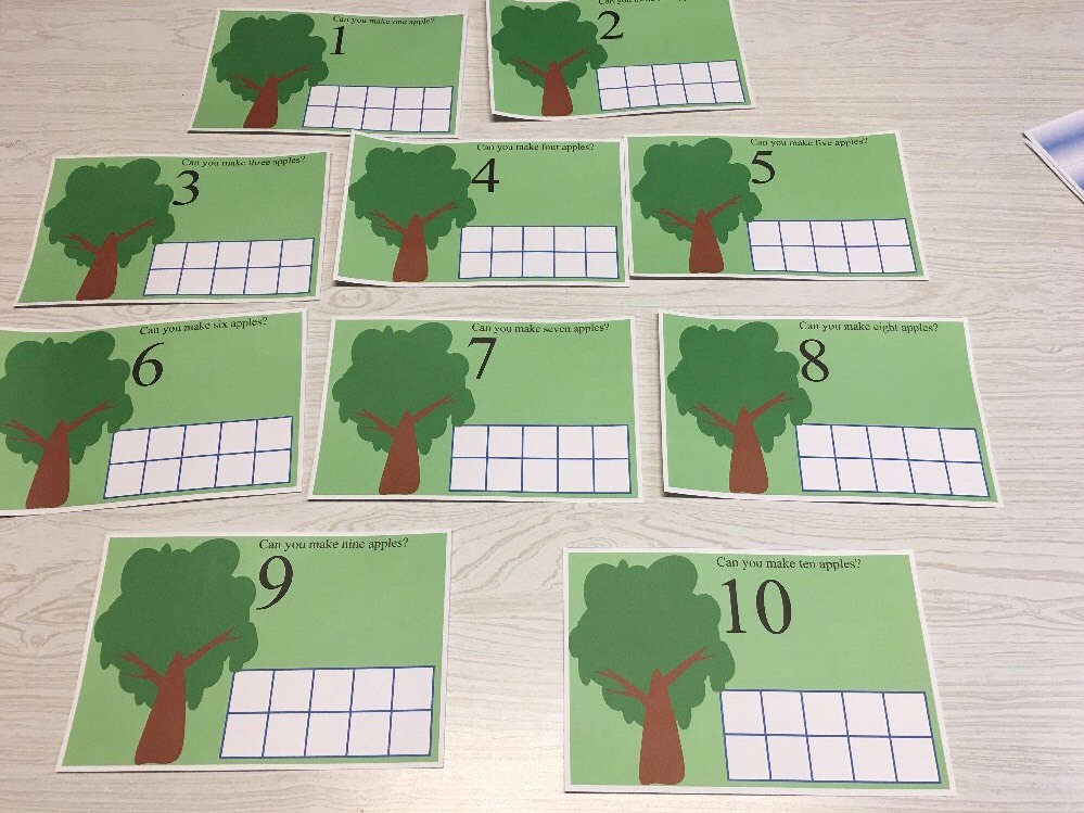 Apple Tree Count – Dry Erase – Laminated Activity Set – Teaching Supplies