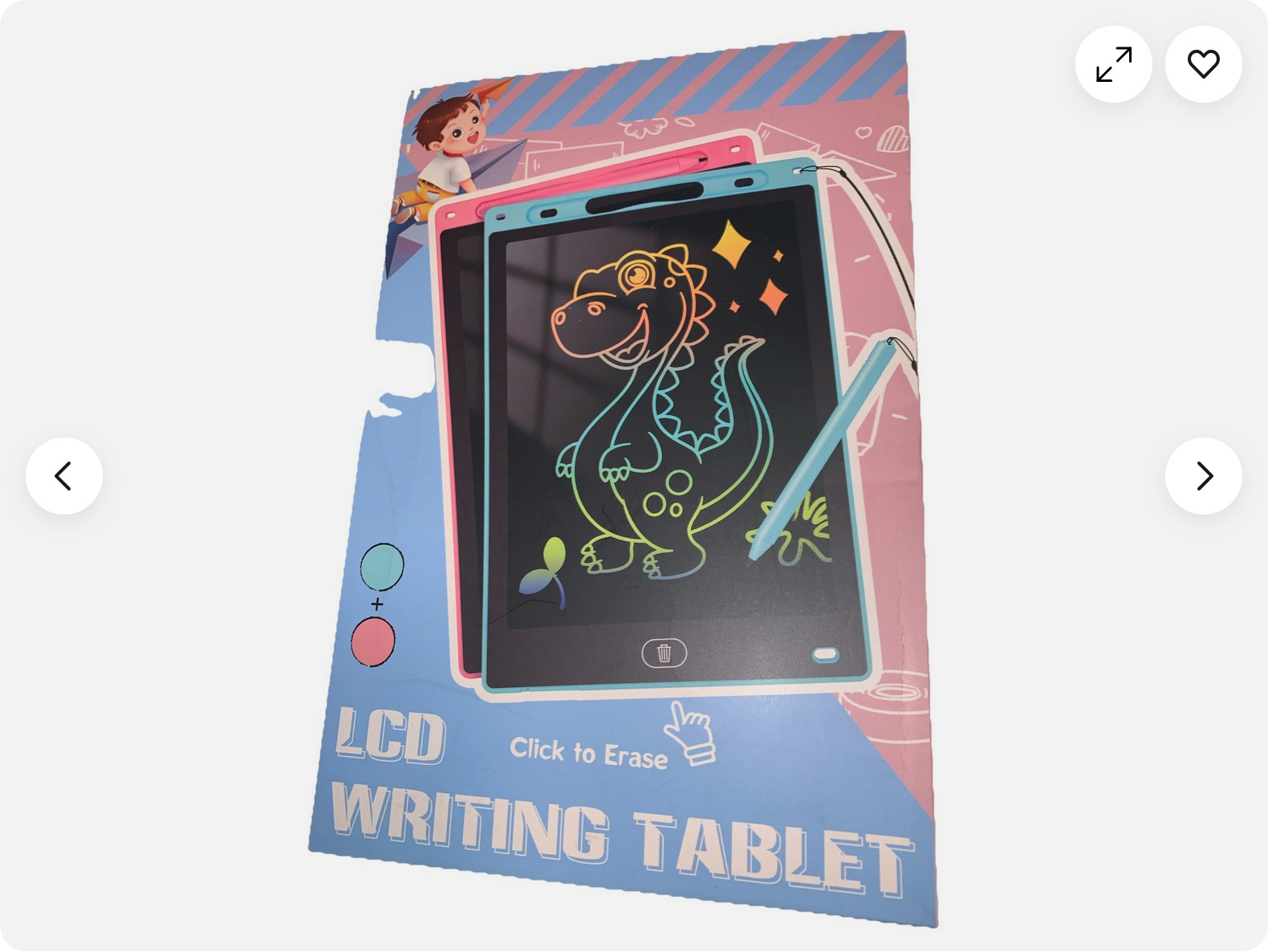 2-piece book 10 inch LCD Writing Tablet Colorful Drawing Board Pink & Blue