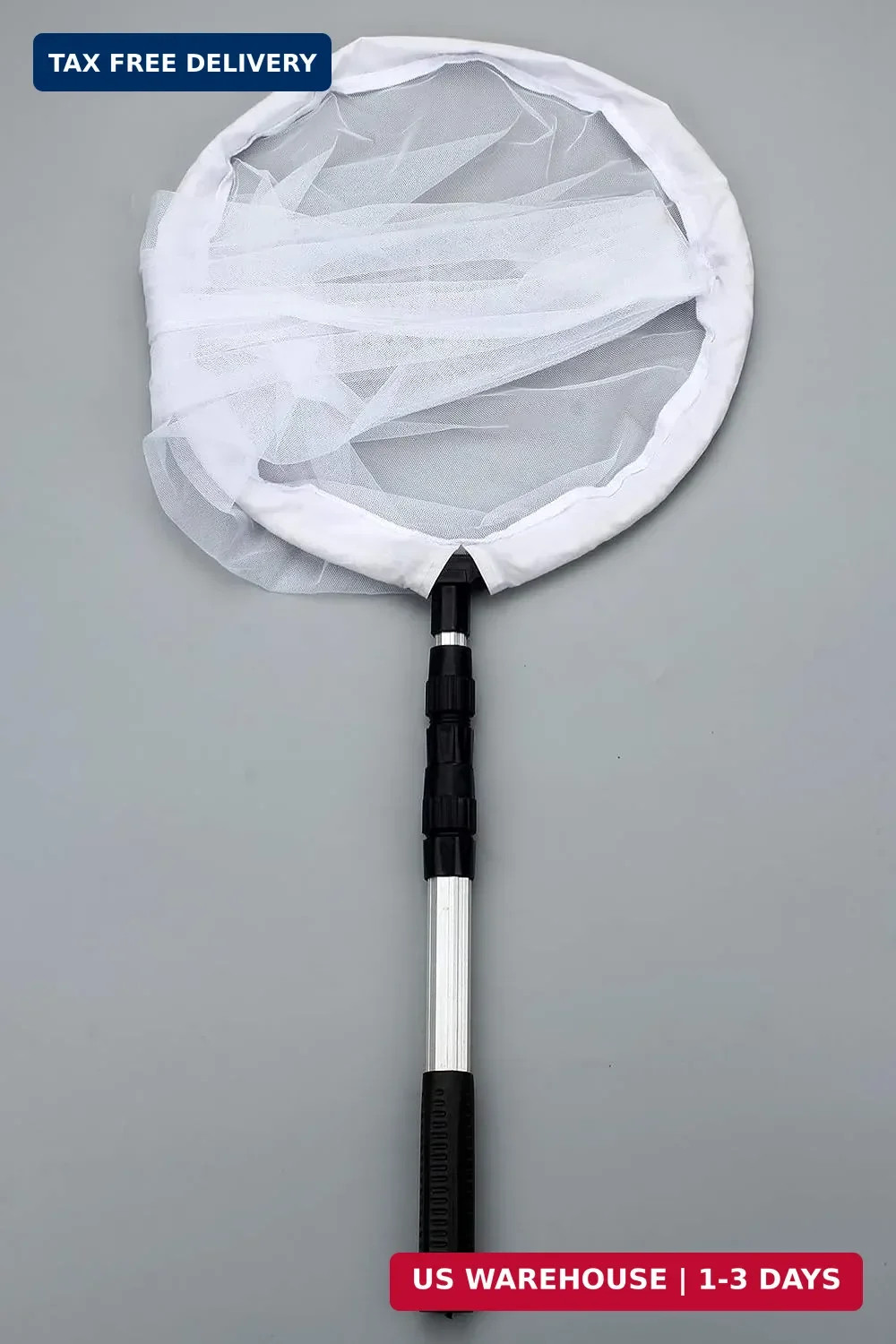 Insect and Butterfly Net with 12″ Ring, 24″ Net Depth, Handle Extends to 36 Inch