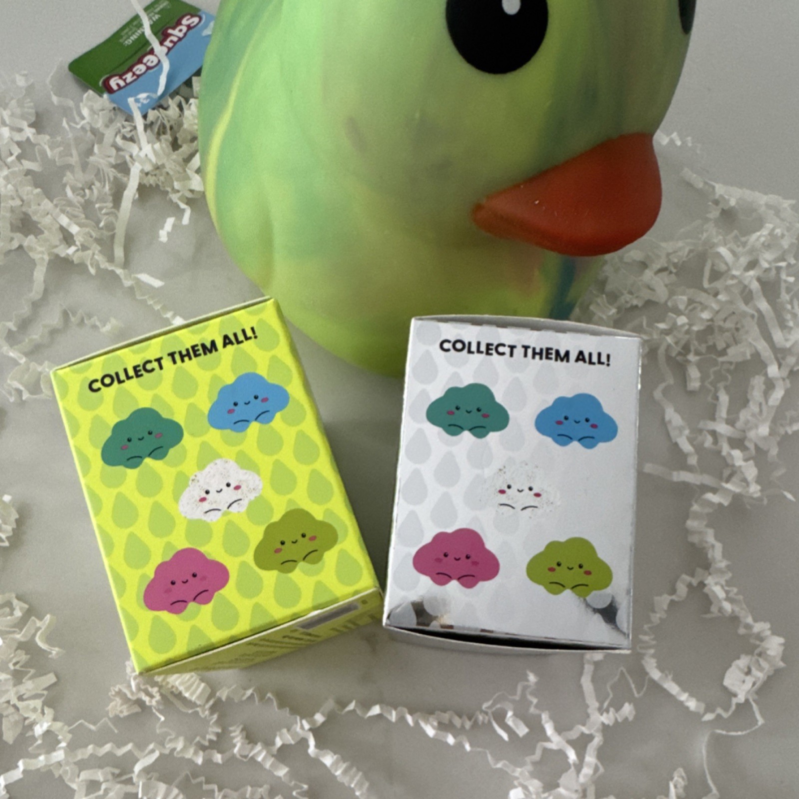J’adore Glitter Clouds & Sunny Days Squeezy Tie Dye Duck Squishy Toys Lot of 3