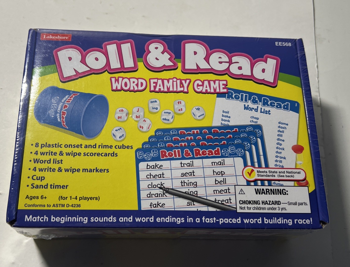 Lakeshore Roll & Read Word Family Game (EE568) Ages 6 And Up, 1-4 Player