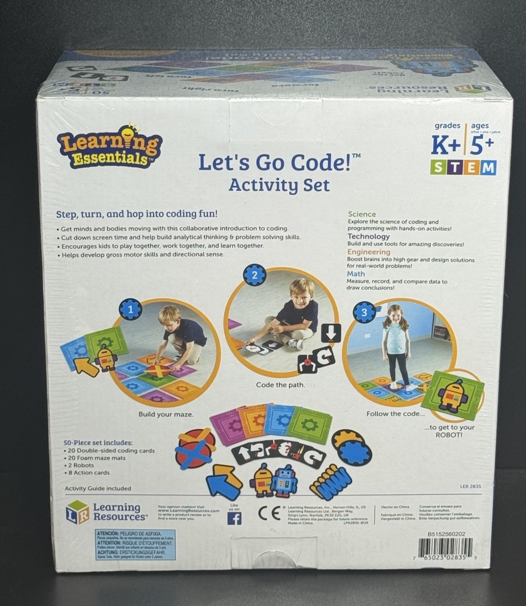 NEW Learning Resources STEM Lets Go Code! Activity Set 50 Pieces Design-Code-Go