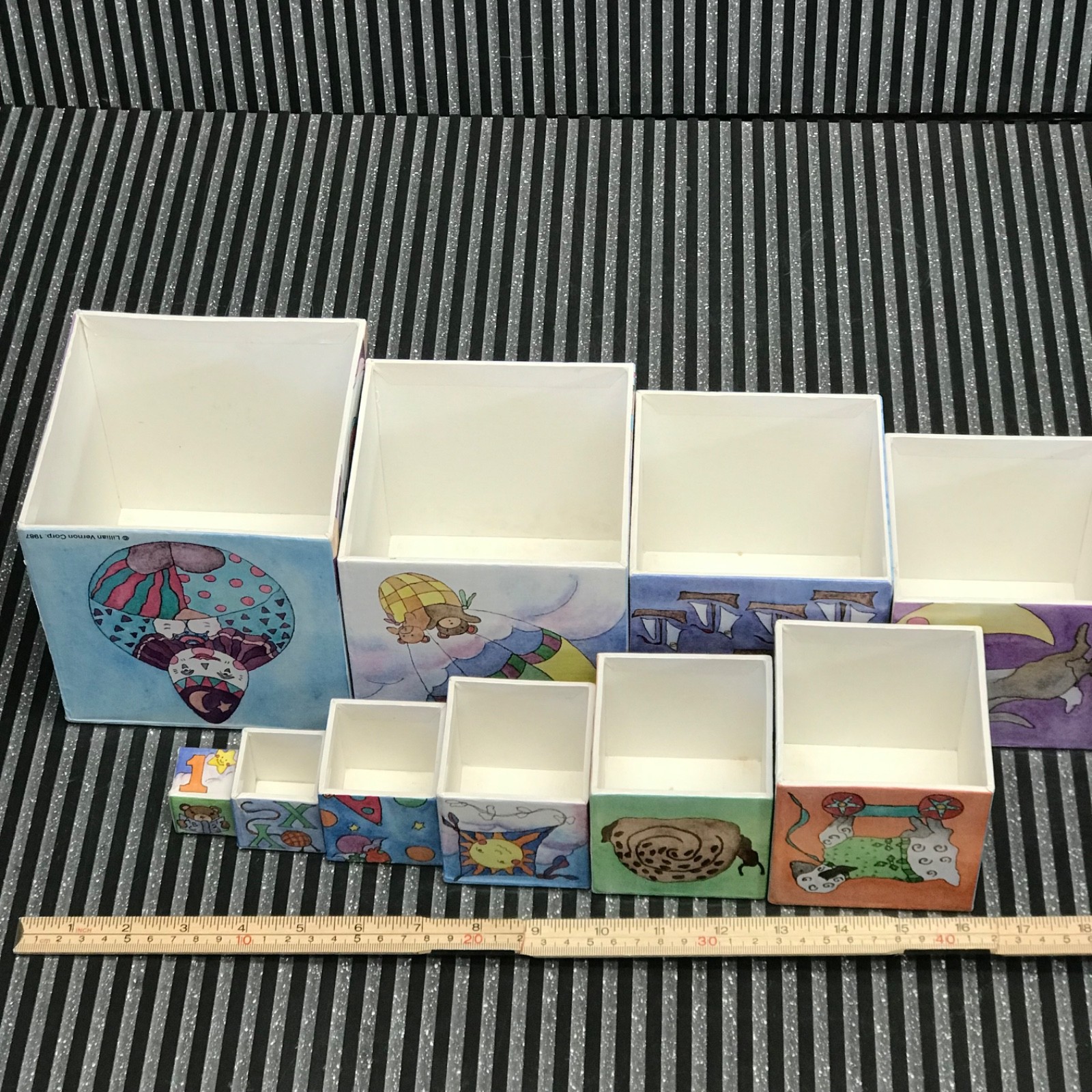 Vtg. Whole Set 1987 Lillian Vernon Nesting Blocks Math, ABC”s, Numbers See Video