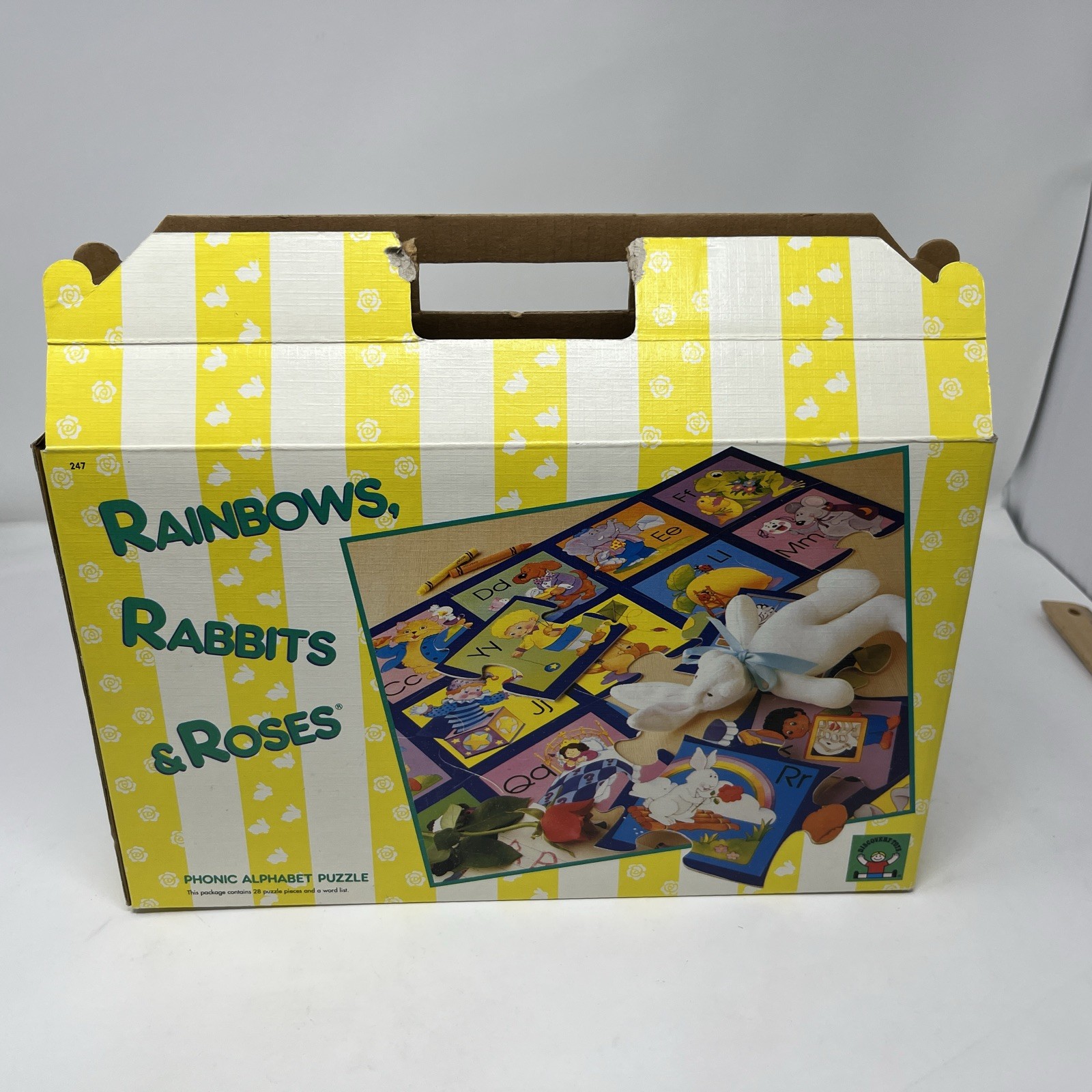 1992 Discovery Toys #247 “Rainbows, Rabbits, & Roses” ABC Floor Puzzle