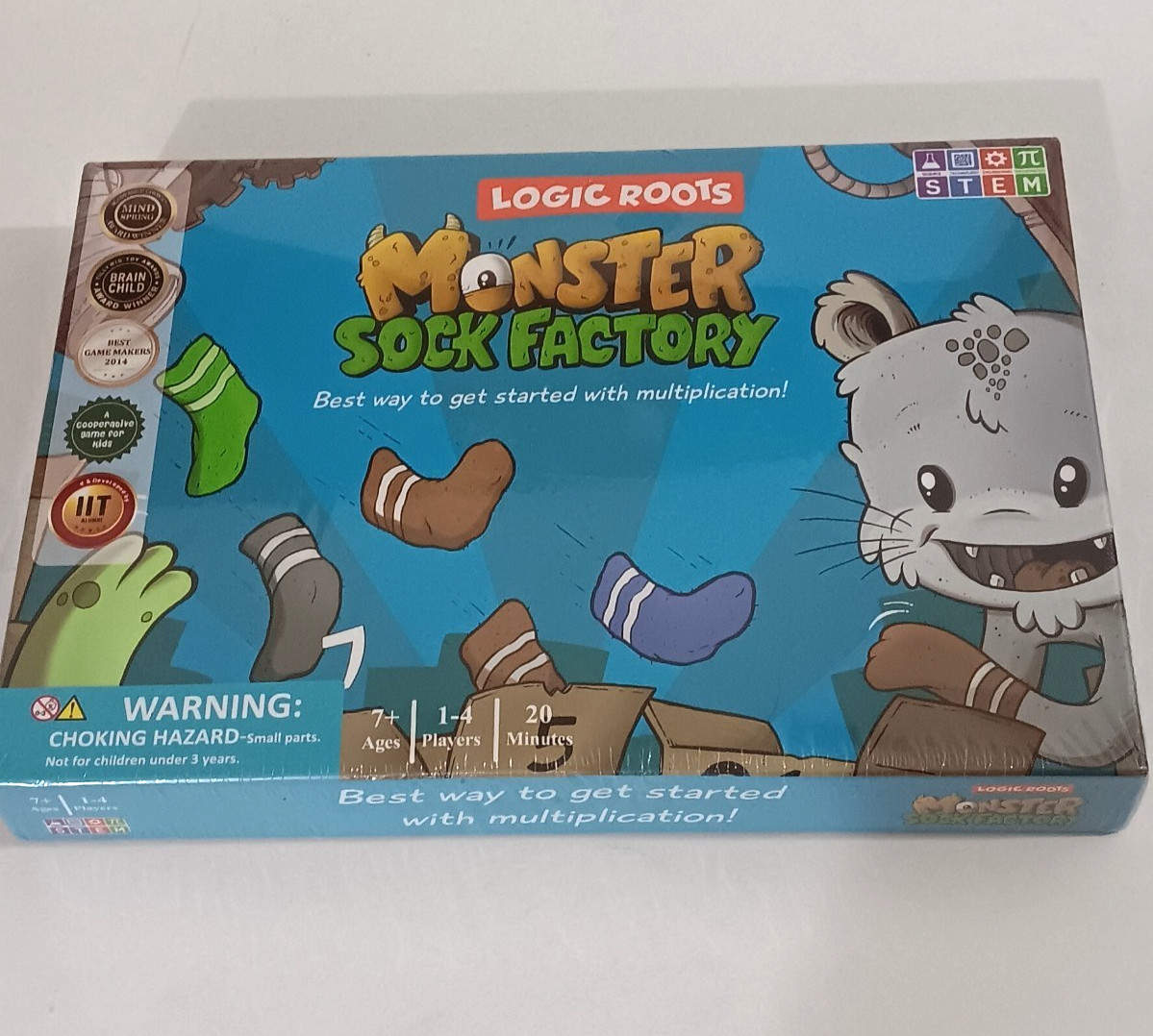 MONSTER SOCK FACTORY Logic Roots Multiplication Learning Math Game NEW/SEALED