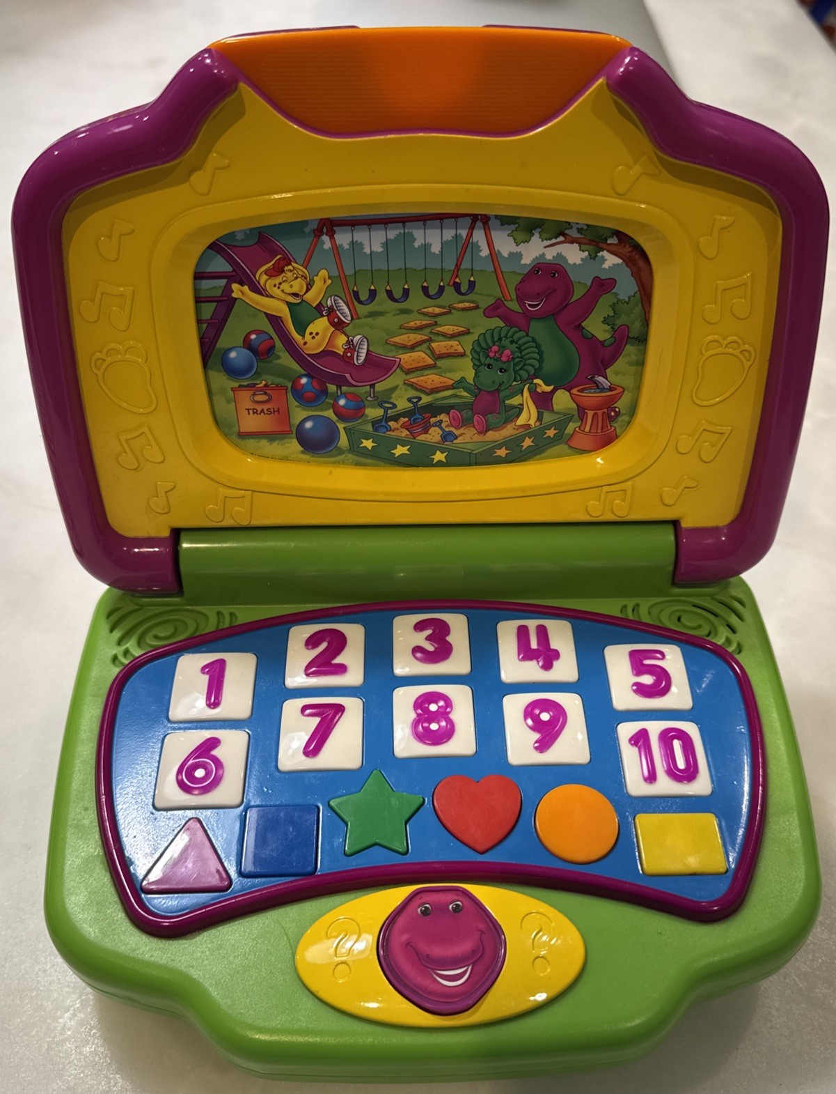 Barney Learning Fun Laptop Toy Complete 5 Story Activity Cards Vtg 2002 Works!