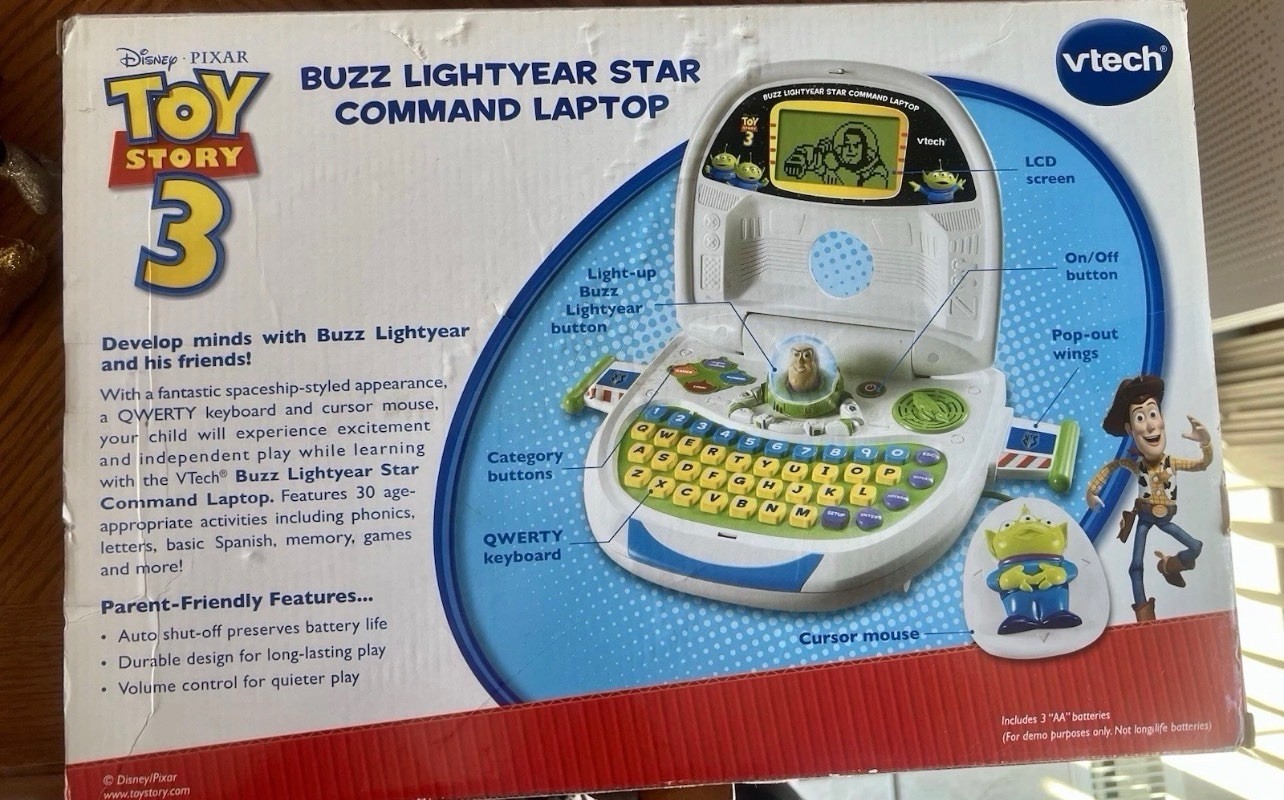 Vtg VTech Disney Toy Story 3 Buzz Lightyear Star Command Laptop Works