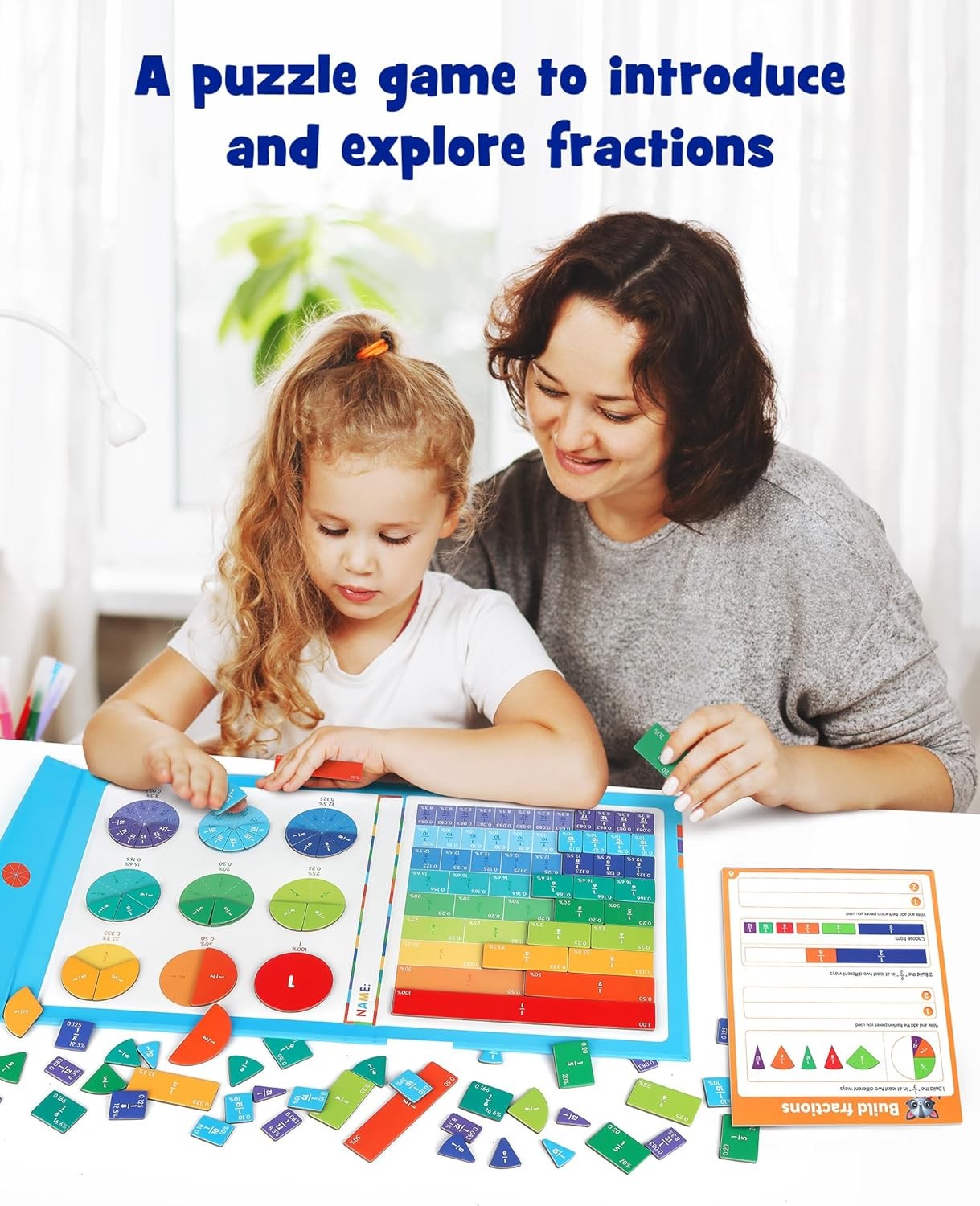 Magnetic Fraction Educational Puzzle Manipulatives Learning Toys for Kids