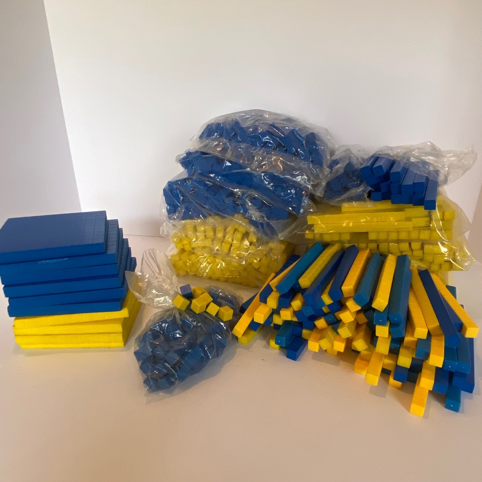 Cuisenaire Base Ten Blocks Math Manipulatives Blue Yellow Excellent Bulk Set