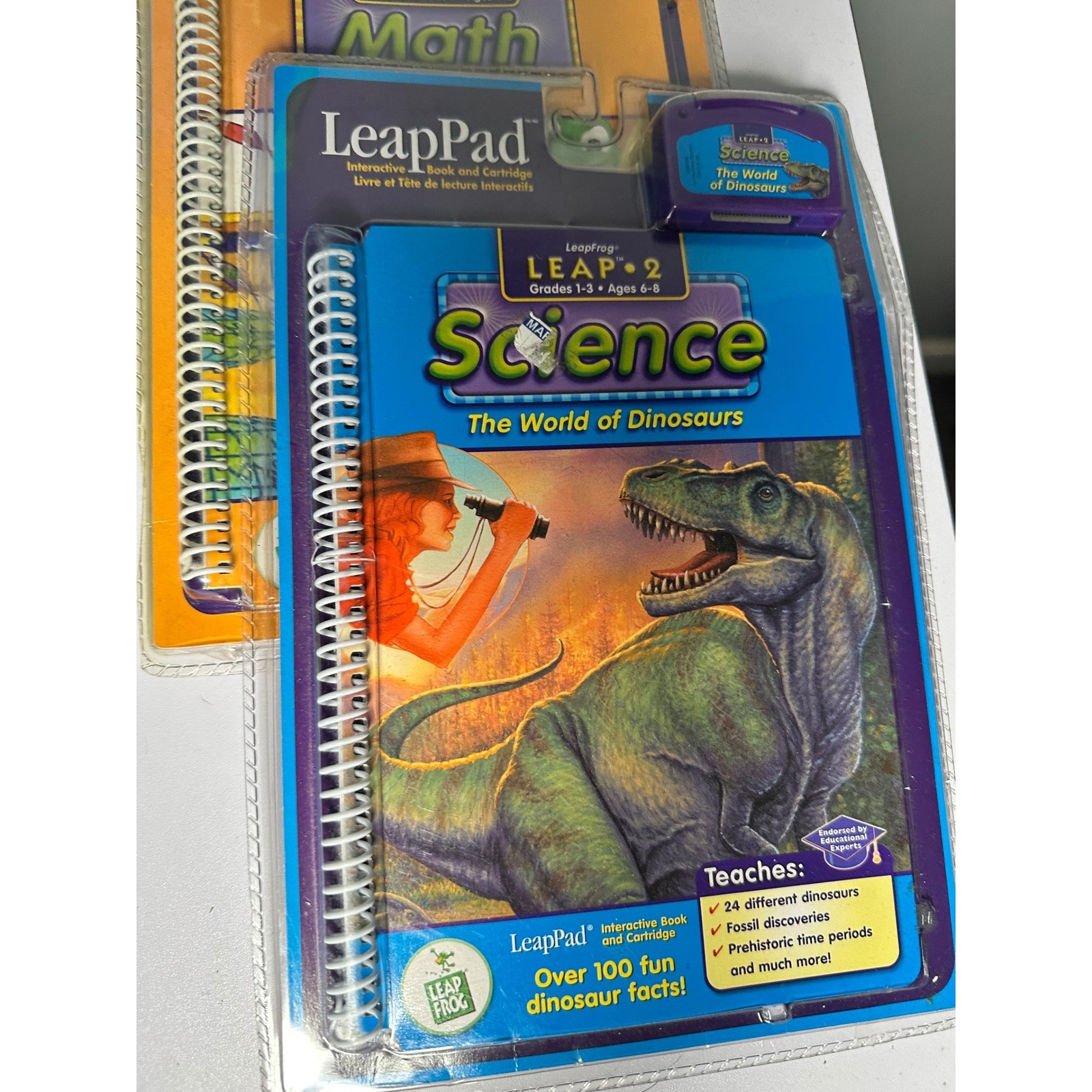 LeapFrog LeapPad Learning System Backpack 7 Books Cartridge Math Reading Science