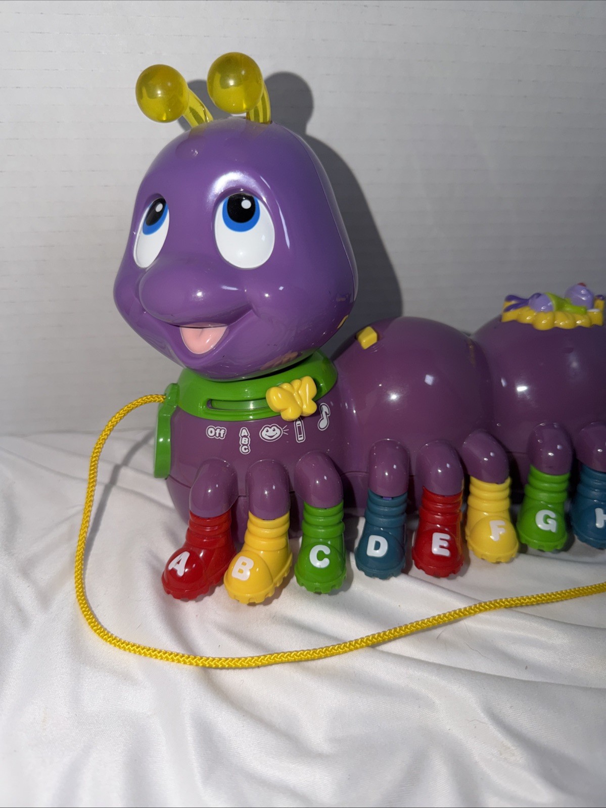 Leapfrog Alphabet Pal Purple Caterpillar Pull Toy Interactive Musical WORKS