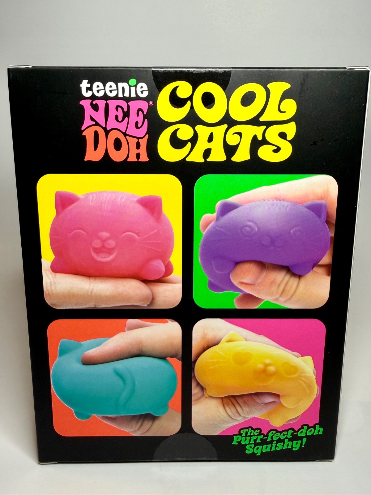 Authentic NeeDoh Teenie Cool Cats 🐱 4-Pack Viral Squishy Fidget Toys RARE!