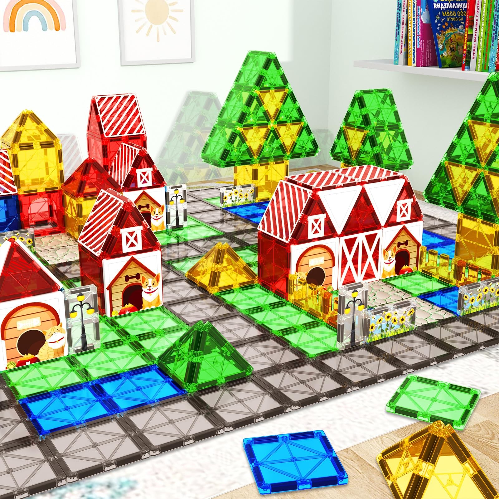 Magnetic Tiles Toddler Toys Garden Farm Animal Set, Magnetic Blocks Montessori S