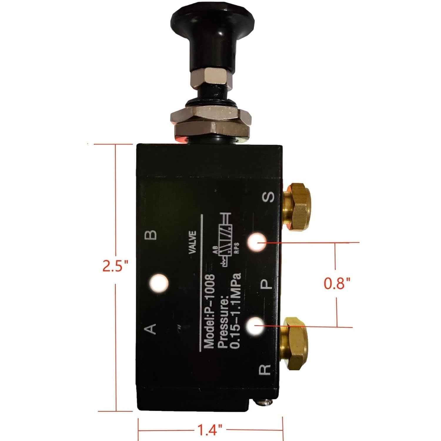 Air Valve Push-Pull 4 Way 2 Position Manual Dump Truck Tailgate Valve BAV010