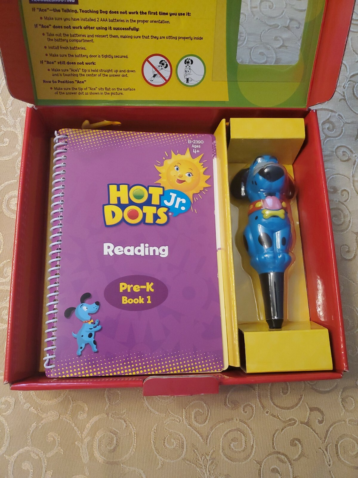 Educational Hot Dots Jr. Let’s Master Pre-K Reading Set with Ace Pen New/openbox