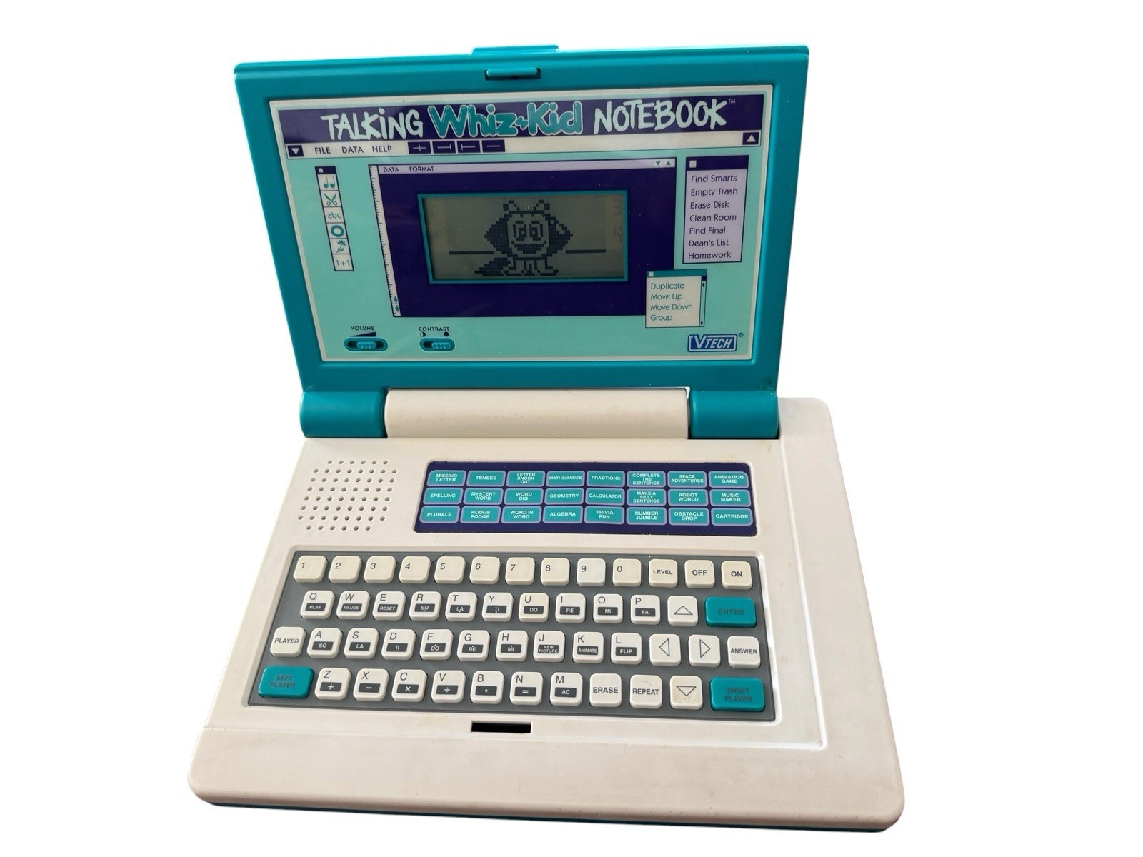 VTech Talking Whiz Kid Notebook Teal 1992 Tested Working Kids Laptop Vintage