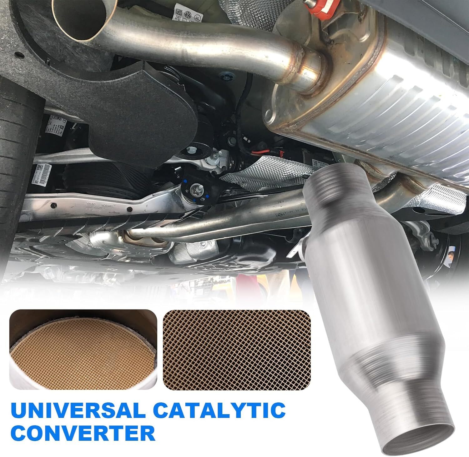 Catalytic Converter 2.5 Inch 2 Pcs, High Flow Universal Catalytic Convert Inlet