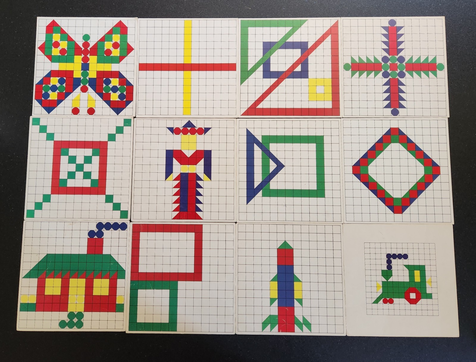 1971 Teaching Resources Visual Motor Skills Small Mosaics With Pattern Cards