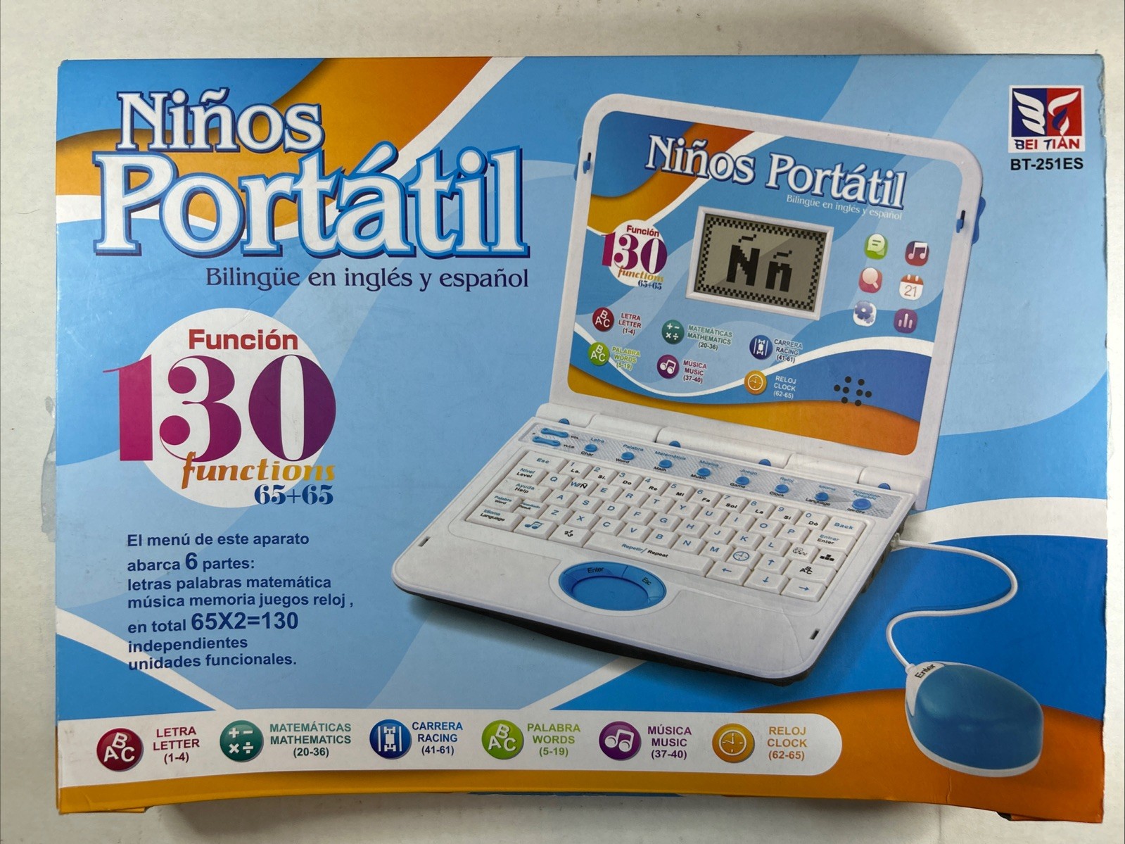 NEW Kids Laptop Bilingual Spanish English 130 Learning Functions Ninos Portatil