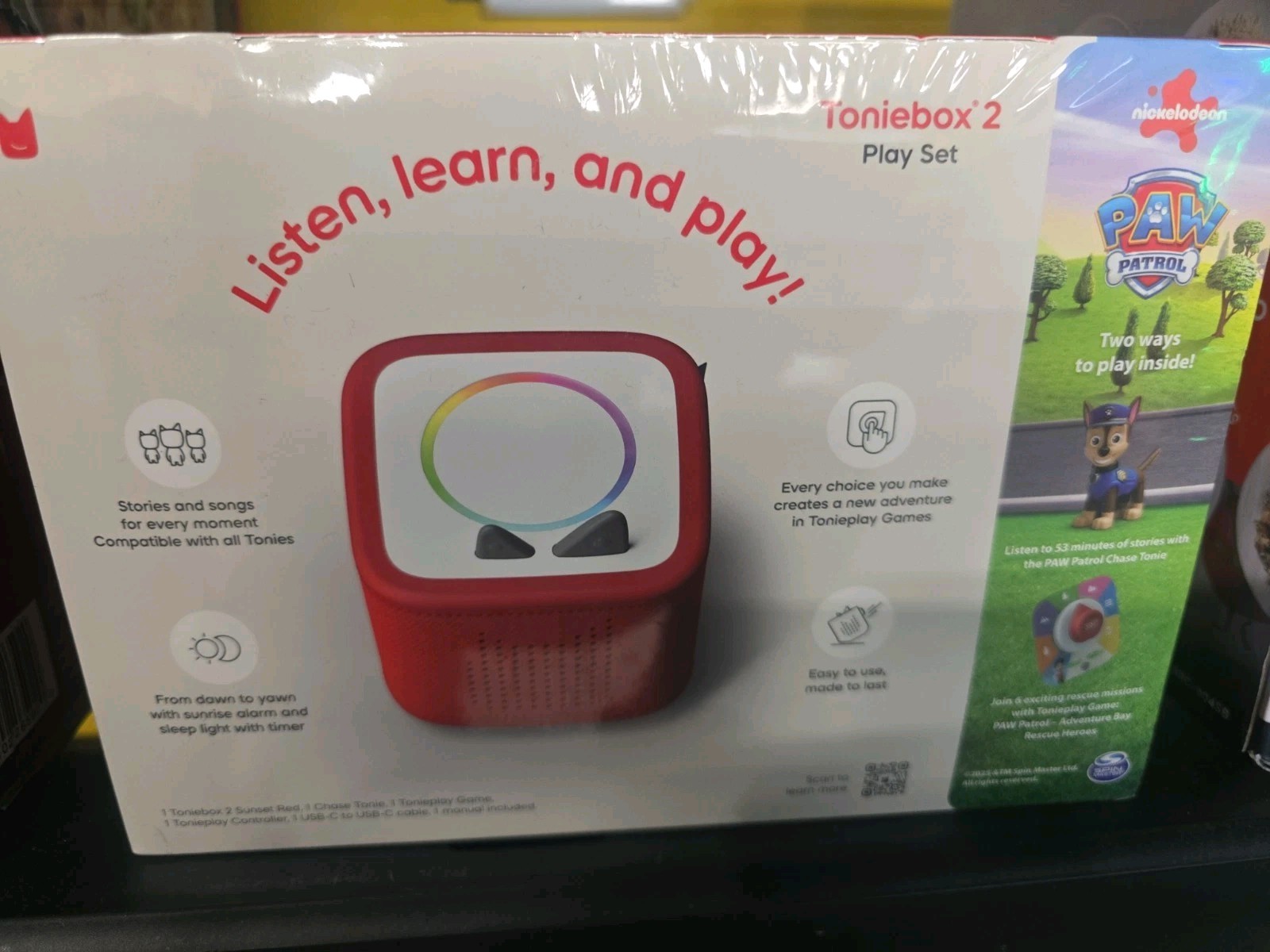 Tonies PAW Patrol Chase Toniebox 2 Audio Player Play Set – Sunset Red Toddler 3+