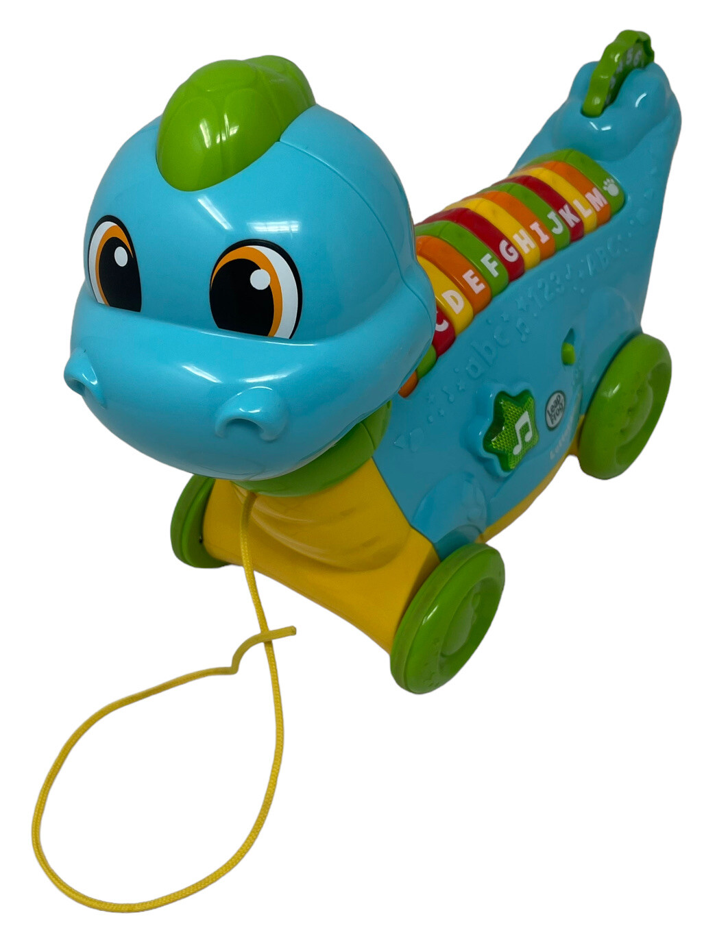 LEAPFROG Lettersaurus Learning Dinosaur Leap Frog Teal ABCs Alphabet Pull Toy