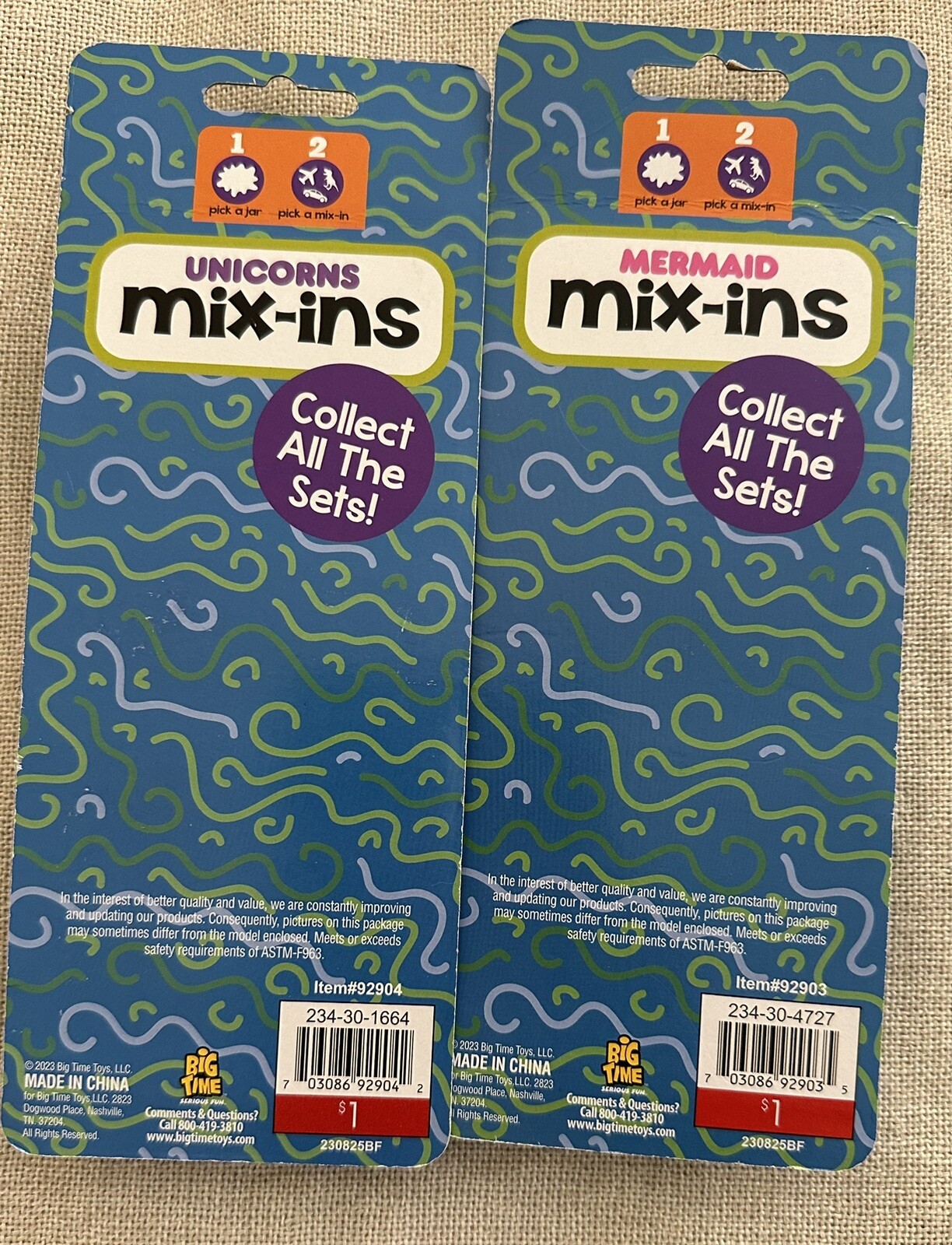 Big Time Mix-Ins Sensory Bin Mix Sets Of 2 Racing Dinosaurs Unicorns Mermaids