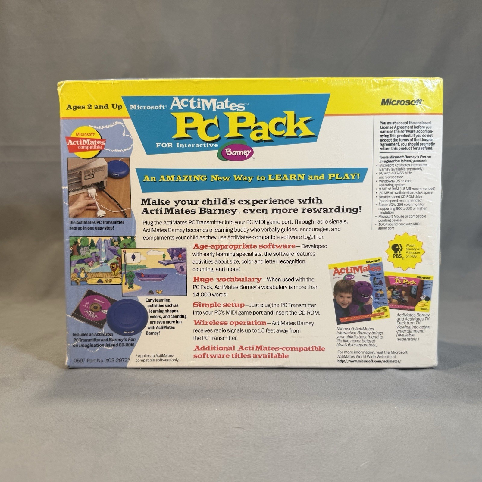 New – Sealed – Vintage 90’s Microsoft ActiMates PC Pack for Interactive Barney